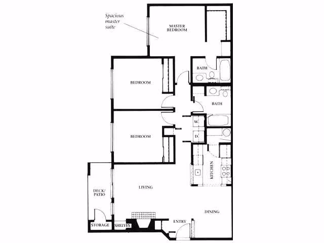 3 Bedroom 2 Bath F305 floor plan